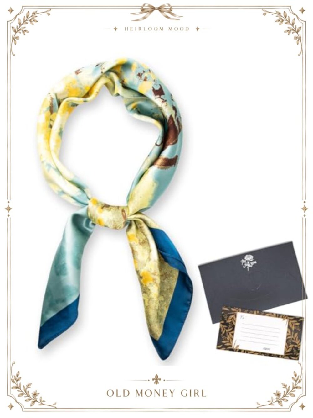 Square Satin Hair Scarf 27.5" Large Silk Feel Head Wrap Bandana